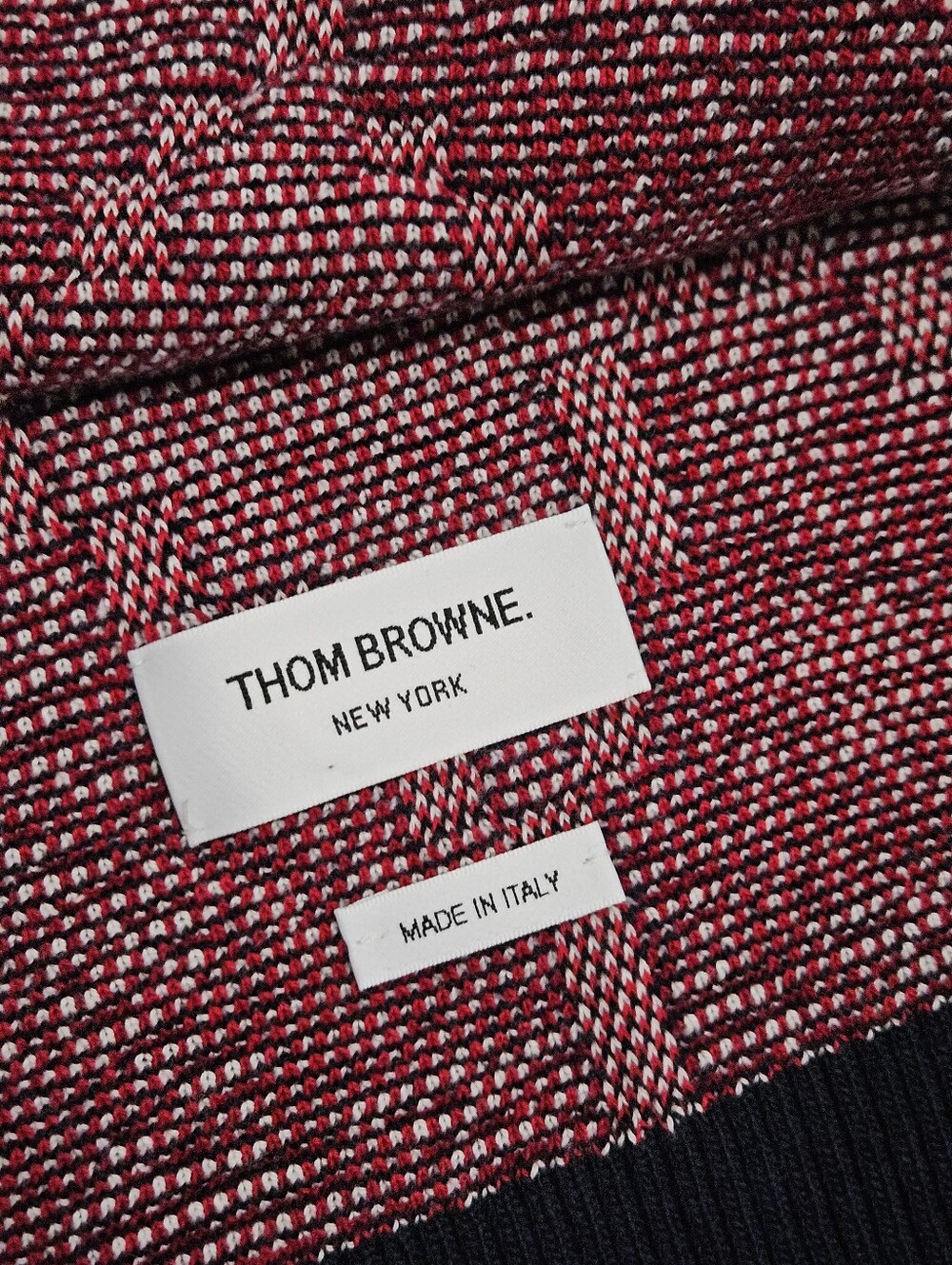 Thom Browne Houndstooth Wool-Blend Scarf w/ Tags - $1095 - Picture 9 of 11